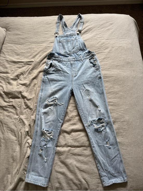 TNR jeans Denim - Light Blue Distressed Women’s Denim Overalls